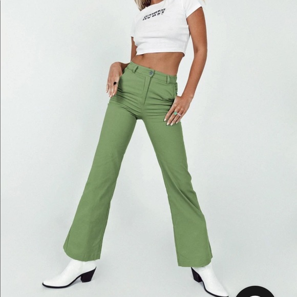 Princess Polly Pants - Princess Polly Carson Pants Green